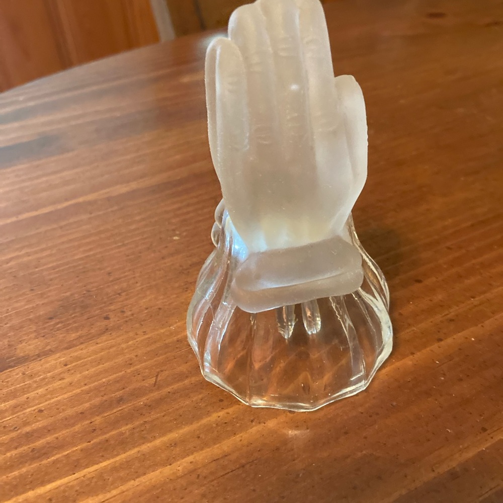 Glass praying hands bell